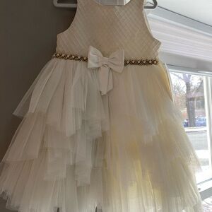American Princess Cream Tulle Dress with Bow